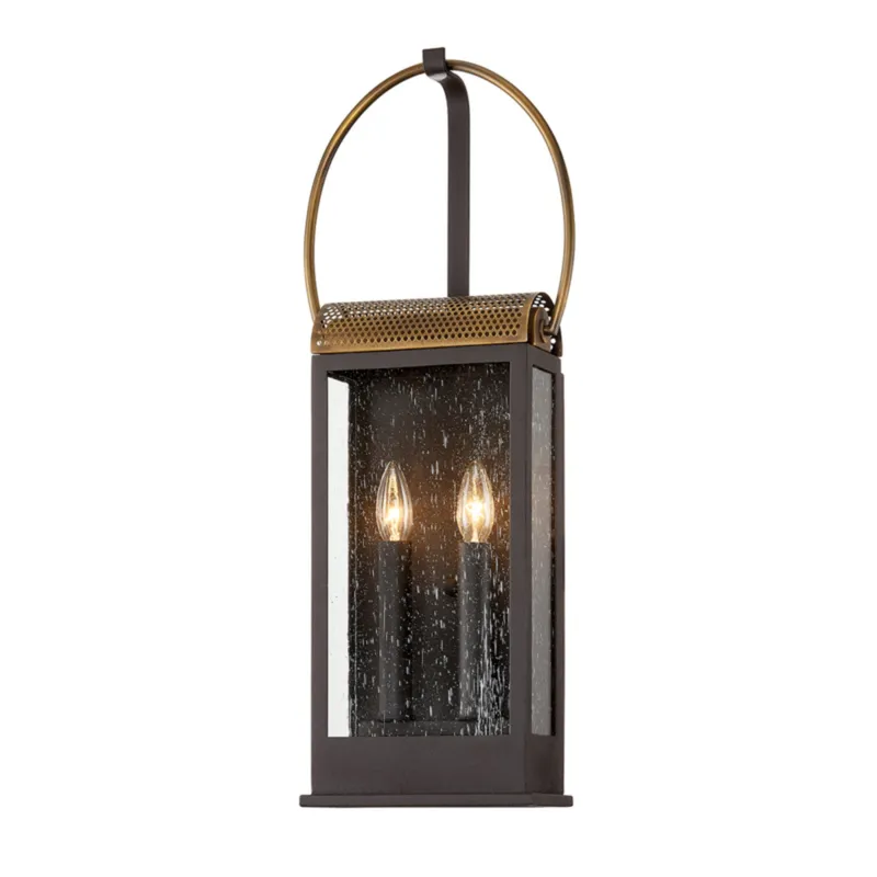 Holmes 2-Light Exterior Wall Sconce in Holmes Bronze 9.5W x 25.5H