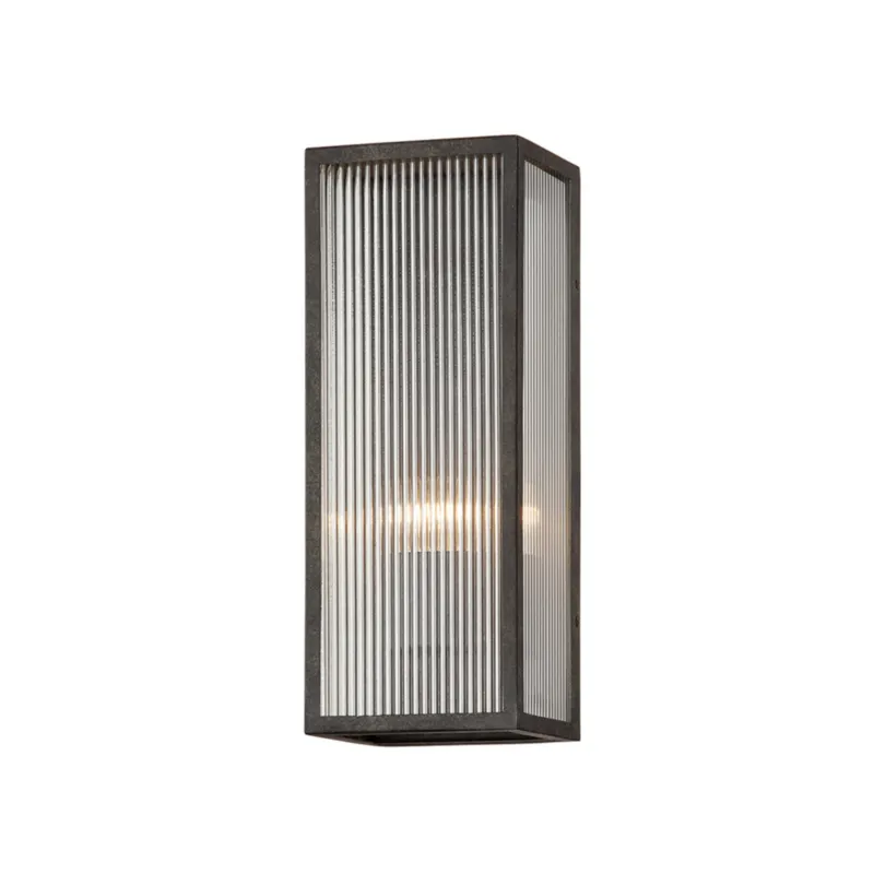 Tisoni 1-Light Exterior Wall Sconce in French Iron 5W x 13H