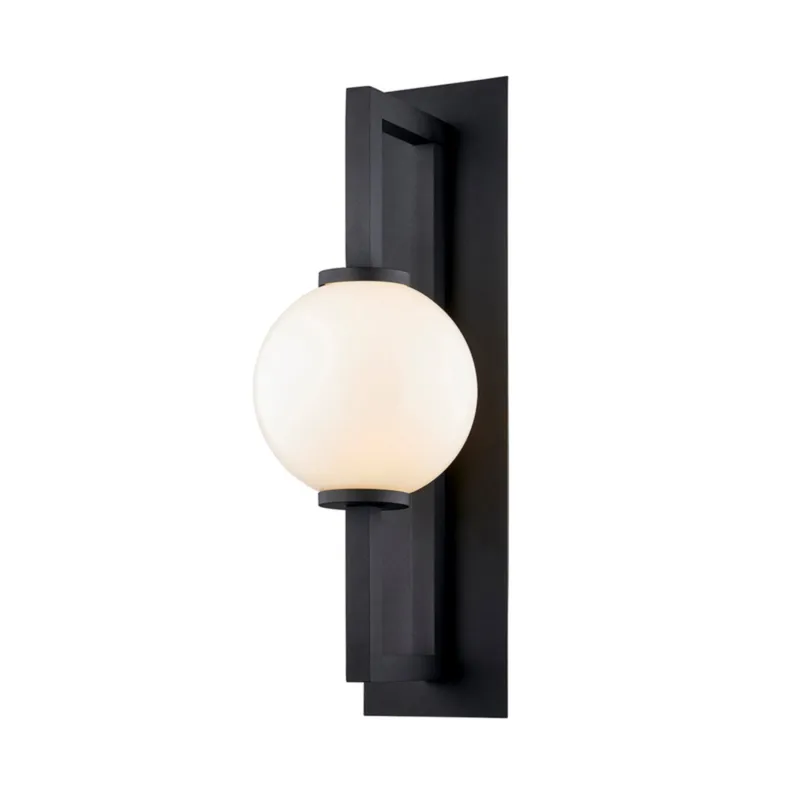 Darwin 1-Light Exterior Wall Sconce in Texture Black 8W x 24H