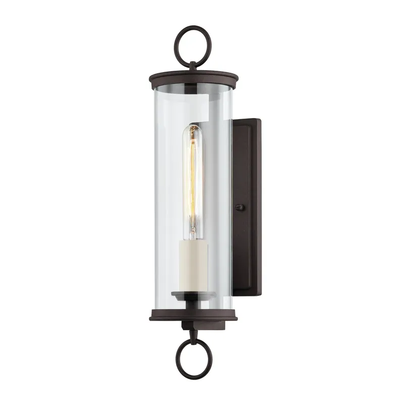 Aiden 1-Light Exterior Wall Sconce in Textured Bronze 5W x 19.5H
