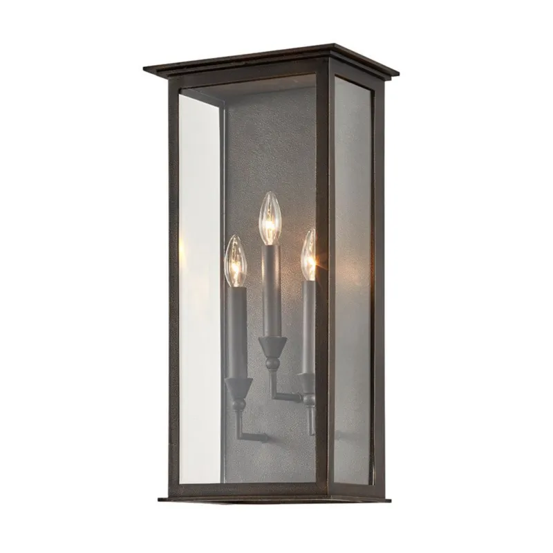 Chauncey 3-Light Exterior Wall Sconce in Vintage Bronze 11.5W x 23.5H