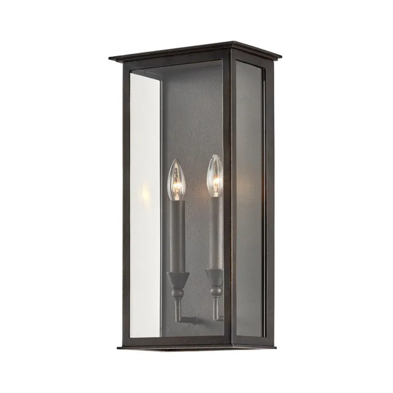 Chauncey 2-Light Exterior Wall Sconce in Vintage Bronze 9.5W x 19H