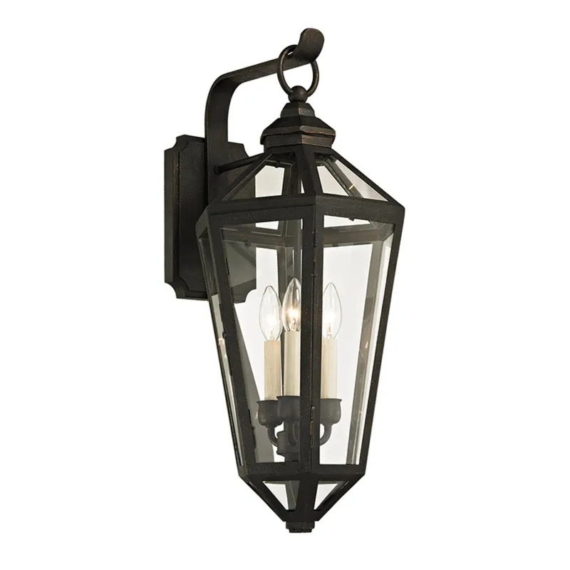 Calabasas 3-Light Exterior Wall Sconce in Vintage Bronze 11.5W x 25.5H