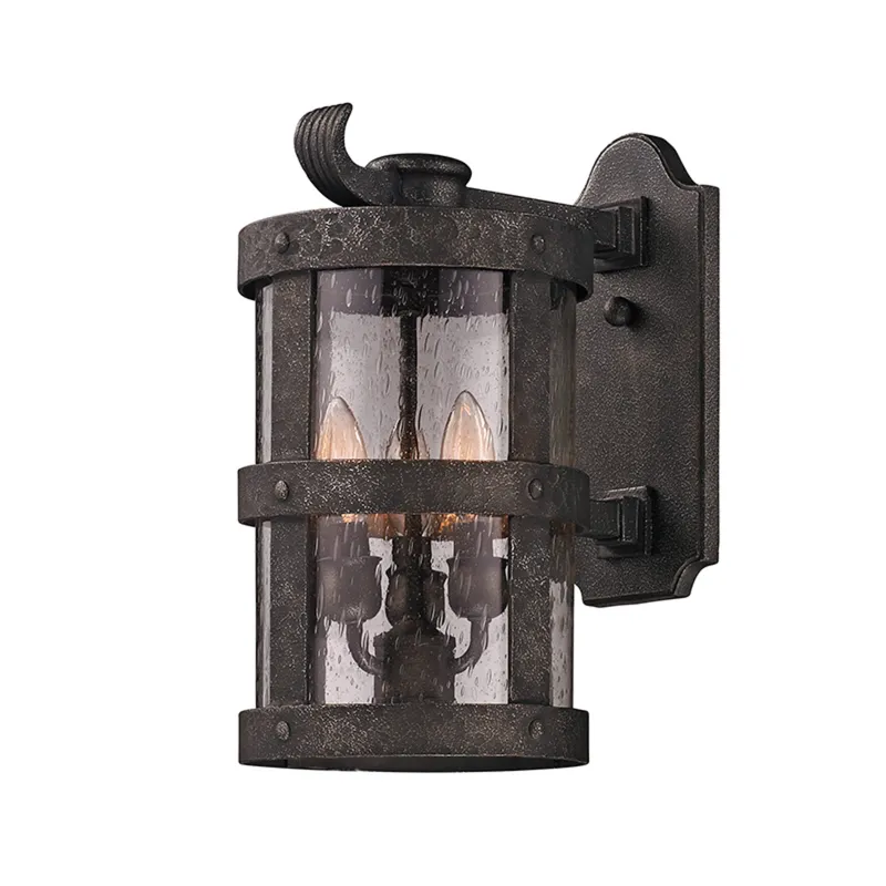 Barbosa 3-Light Exterior Wall Sconce in Aged Pewter 8W x 15H