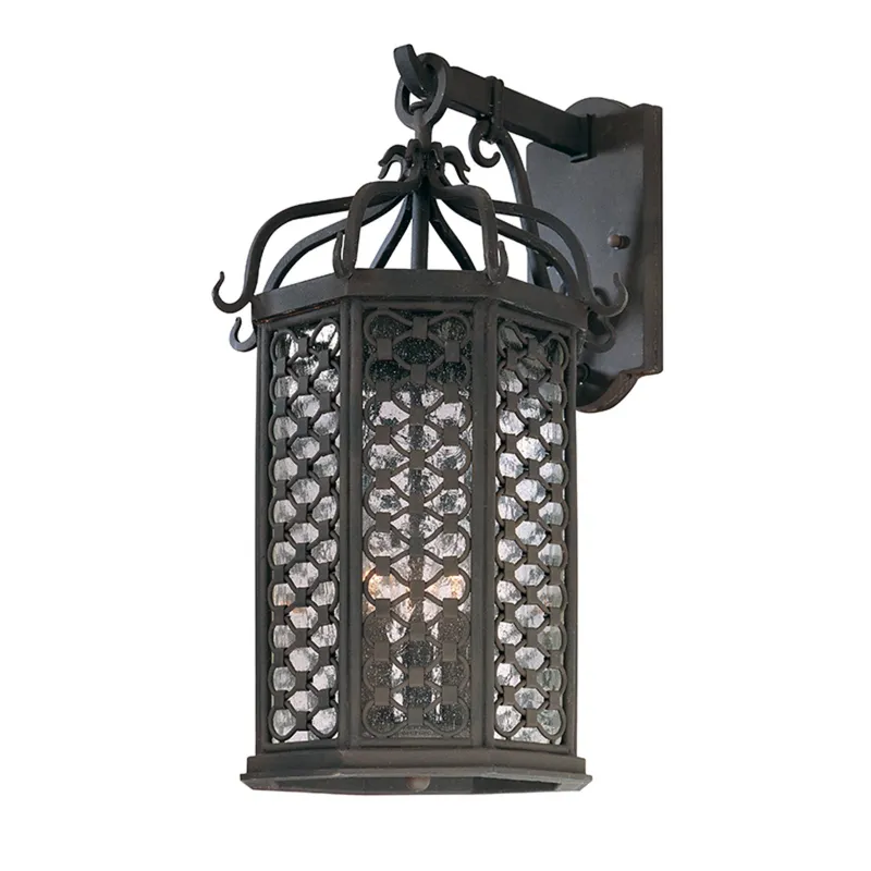 Los Olivos 3-Light Exterior Wall Sconce in Textured Iron 10.5W x 20.5H