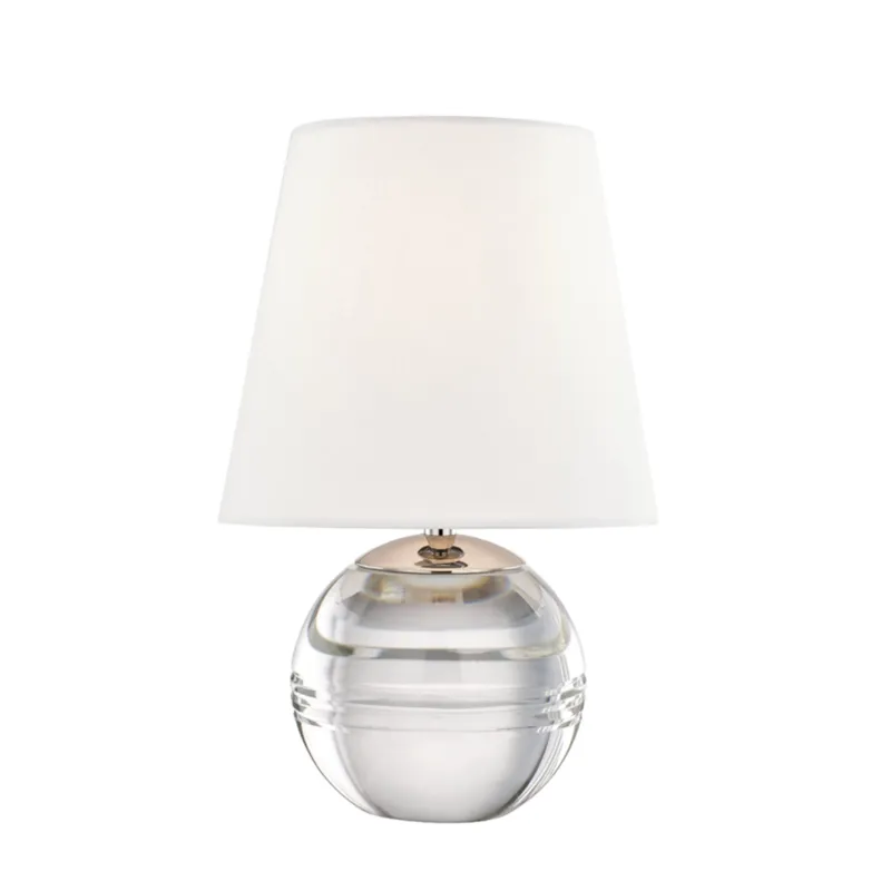 Nicole 1-Light Table Lamp in Polished Nickel 8.5W x 12.75H