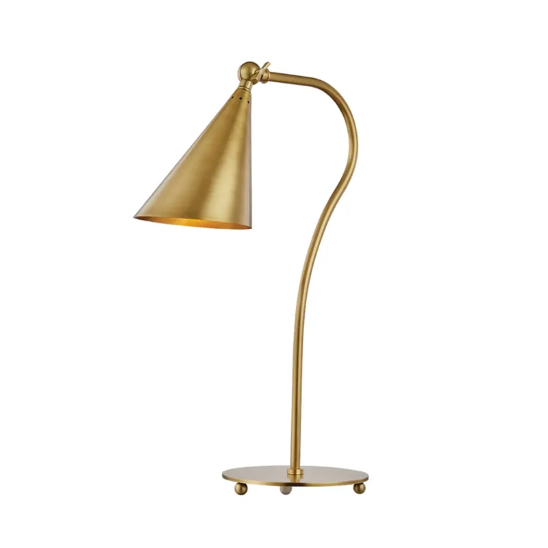 Lupe 1-Light Table Lamp in Aged Brass 7W x 20.5H