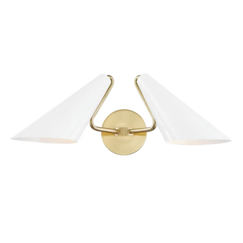 Talia 2-Light Wall Sconce in Aged Brass 20.5W x 8H