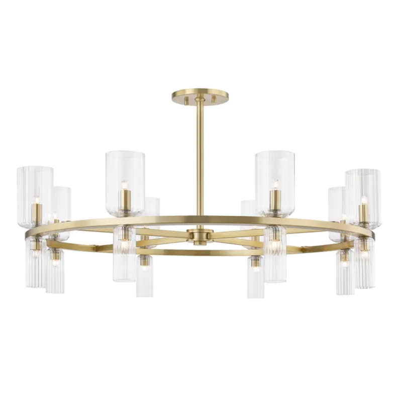 Tabitha 16-Light Chandelier in Aged Brass 33.75W x 11H