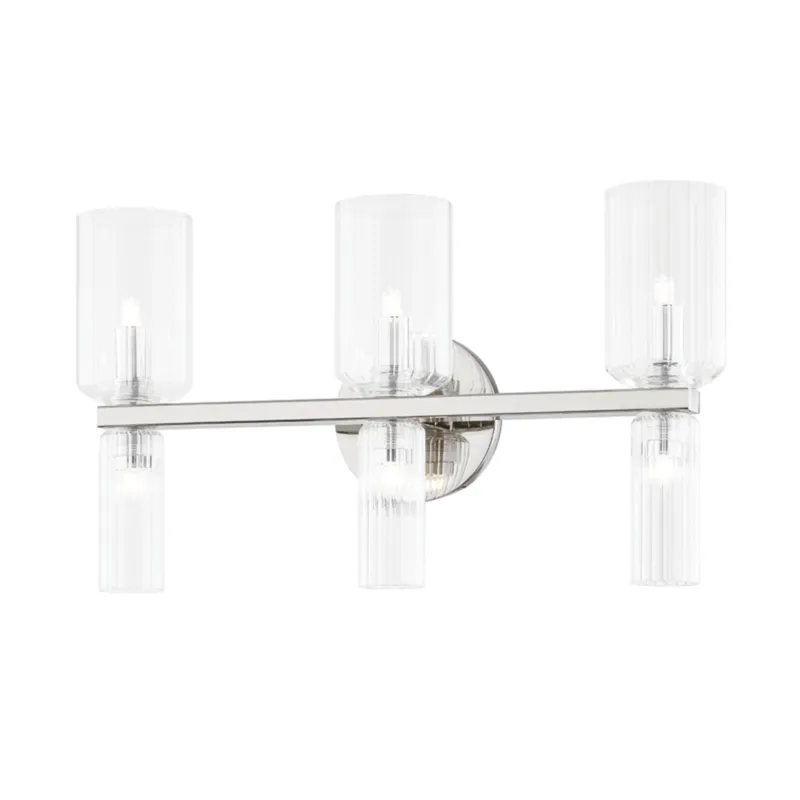 Tabitha 6-Light Bath and Vanity in Polished Nickel 18.25W x 10.25H