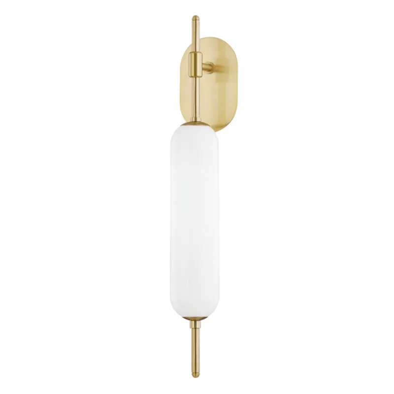 Miley 1-Light Wall Sconce in Aged Brass 4.75W x 29.5H