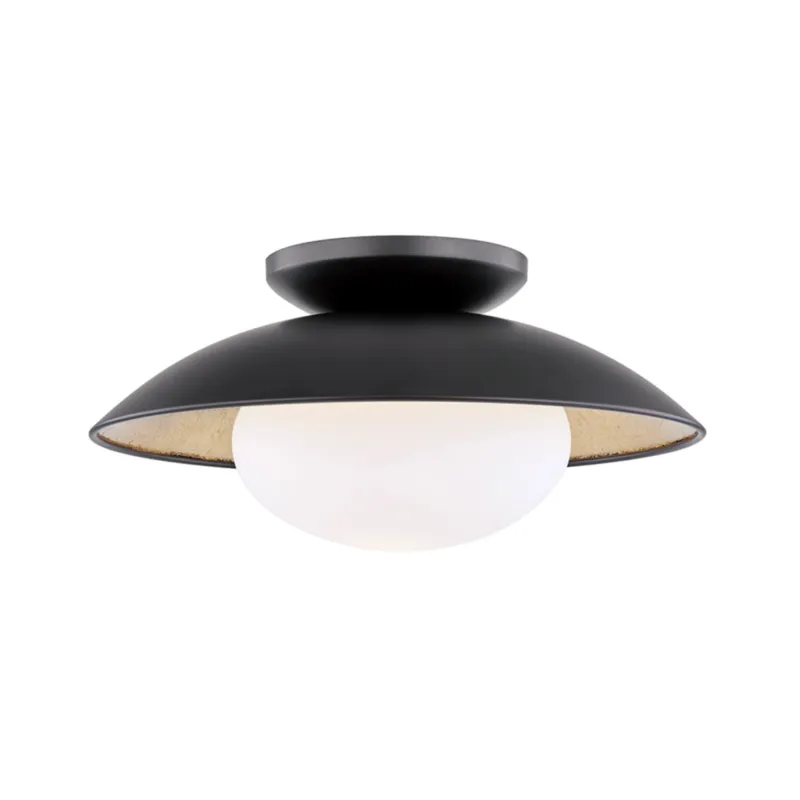 Cadence 1-Light Semi Flush in Black 14W x 6.75H