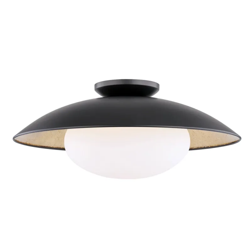 Cadence 1-Light Semi Flush in Black 21W x 9H