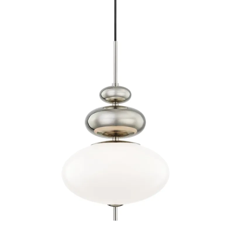 Elsie 1-Light Pendant in Polished Nickel 13W x 21H