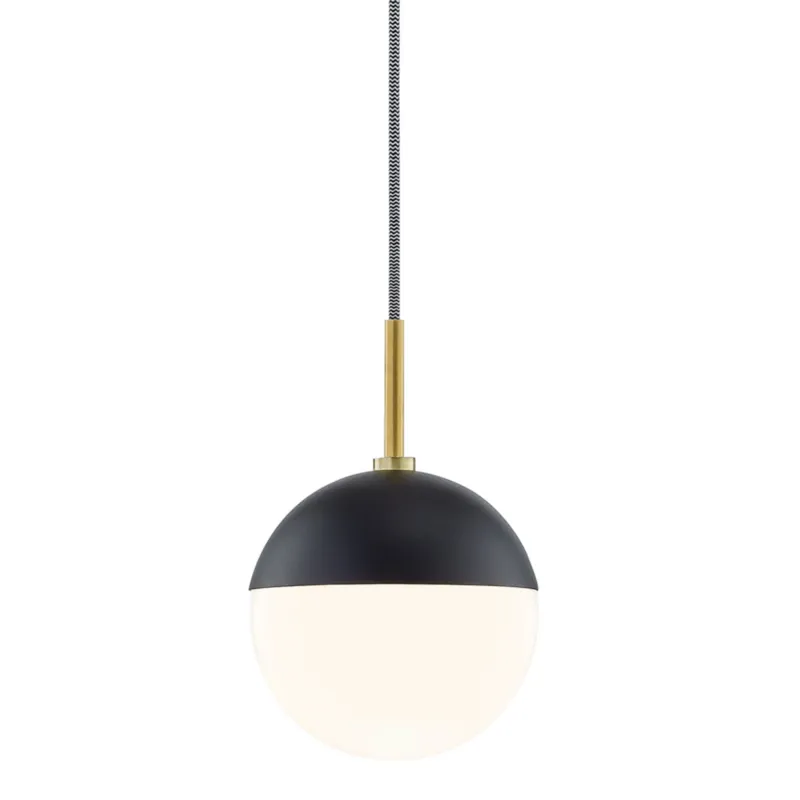 Renee 1-Light Pendant in Aged Brass 6.75W x 10H
