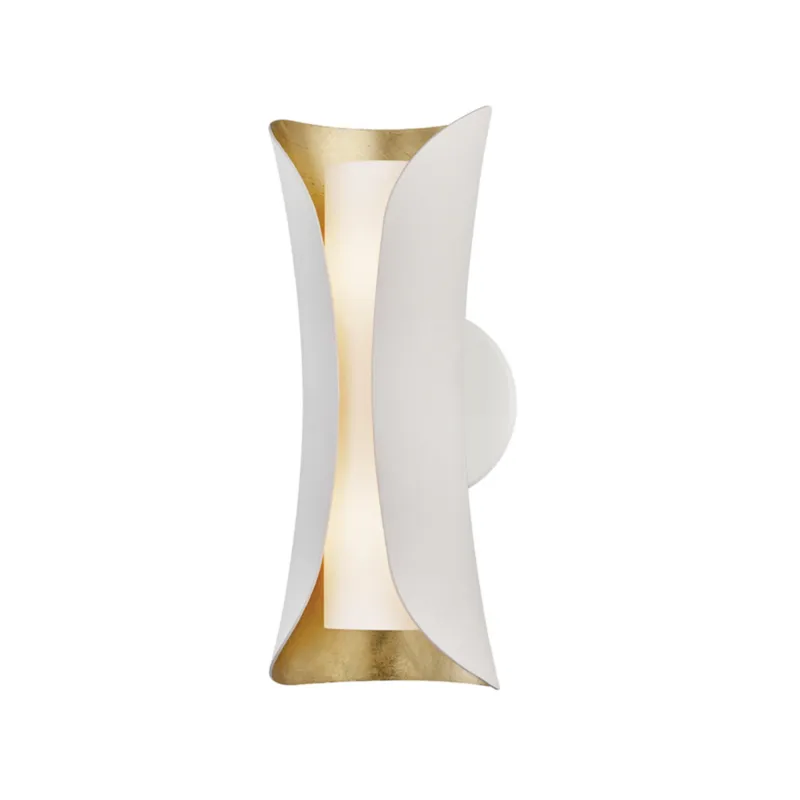 Josie 2-Light Wall Sconce in Gold Leaf 5.5W x 13.5H (White)