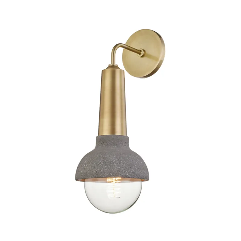 Macy 1-Light Wall Sconce in Aged Brass 6W x 17H