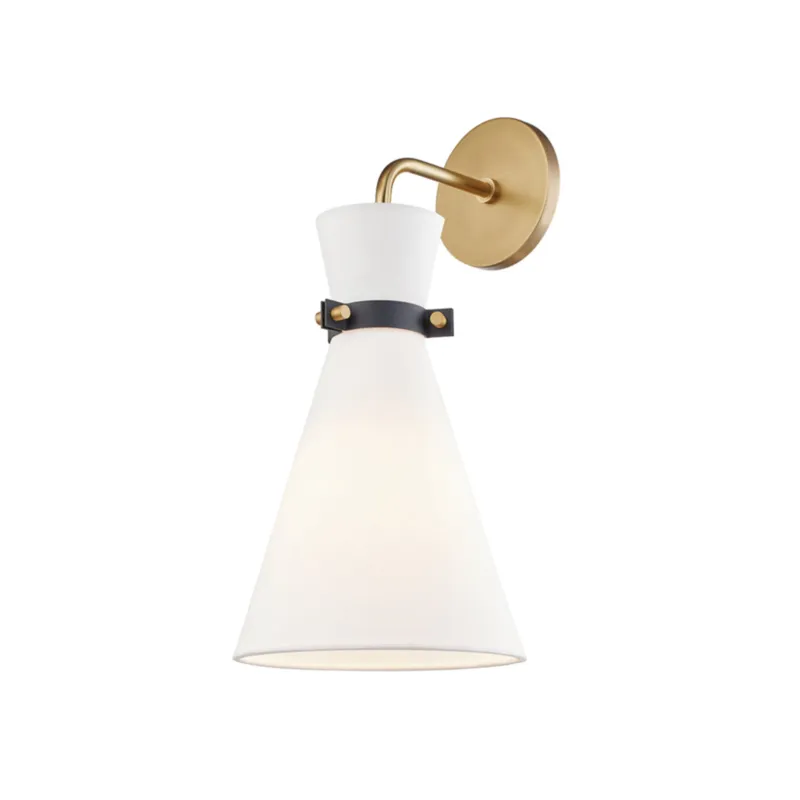 Julia 1-Light Wall Sconce in Aged Brass 8.25W x 17H