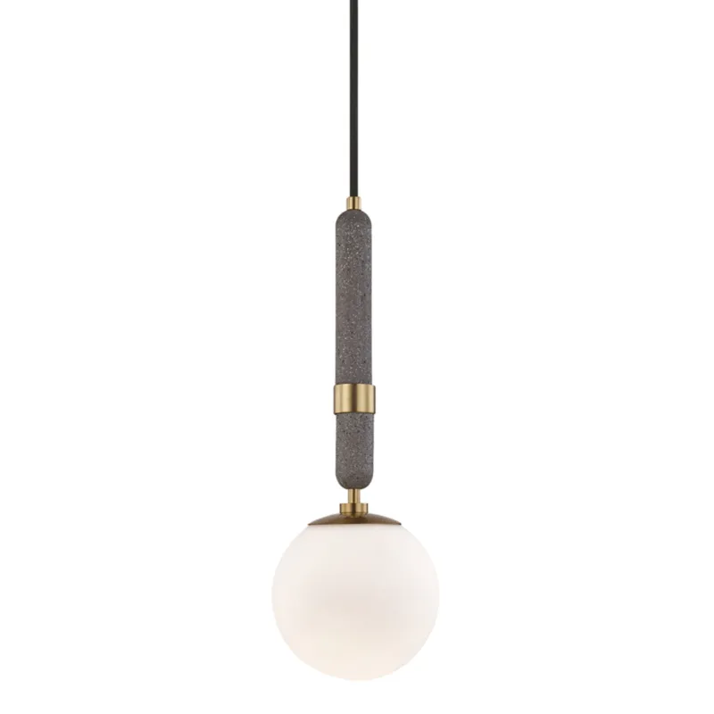 Brielle 1-Light Pendant in Aged Brass 7W x 20H
