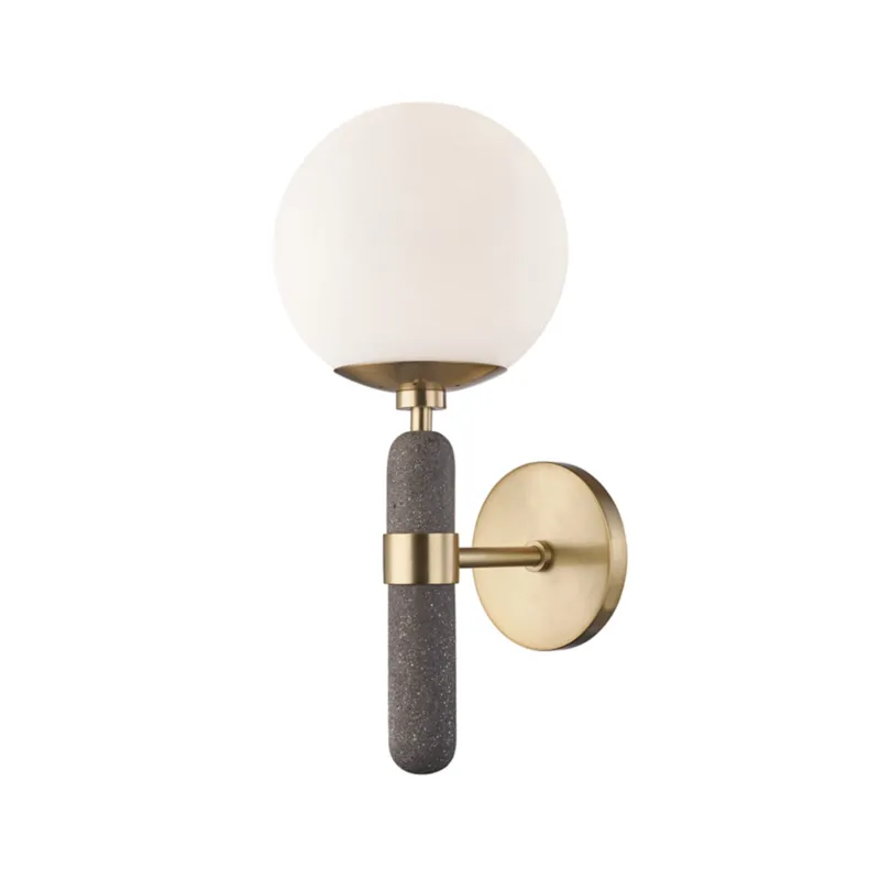 Brielle 1-Light Wall Sconce in Aged Brass 7W x 16H
