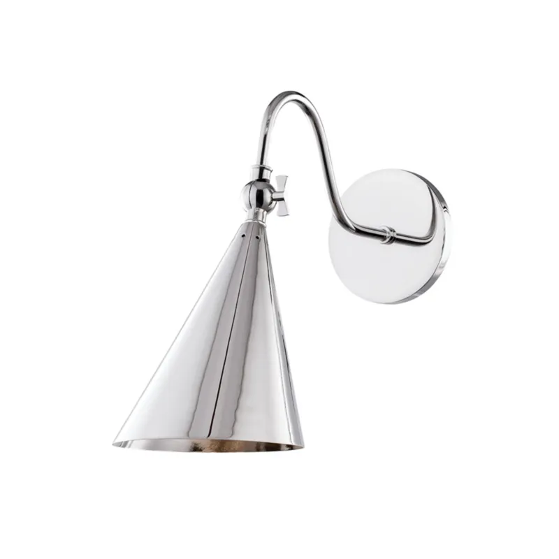 Lupe 1-Light Wall Sconce in Polished Nickel 6.25W x 12H