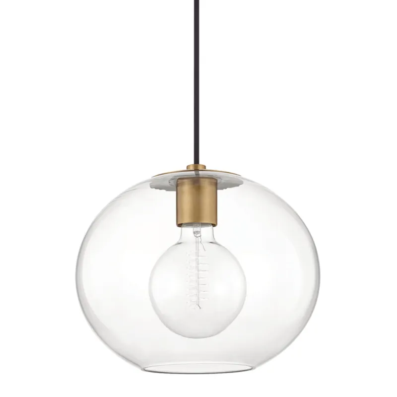 Margot 1-Light Pendant in Aged Brass 12.25W x 10.5H