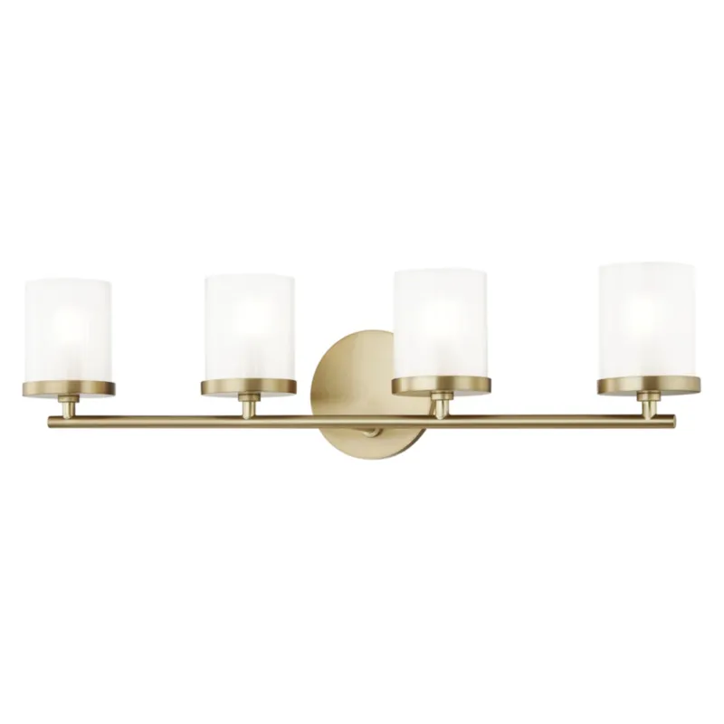 Ryan 4-Light Bath and Vanity in Aged Brass 24.5W x 6.5H