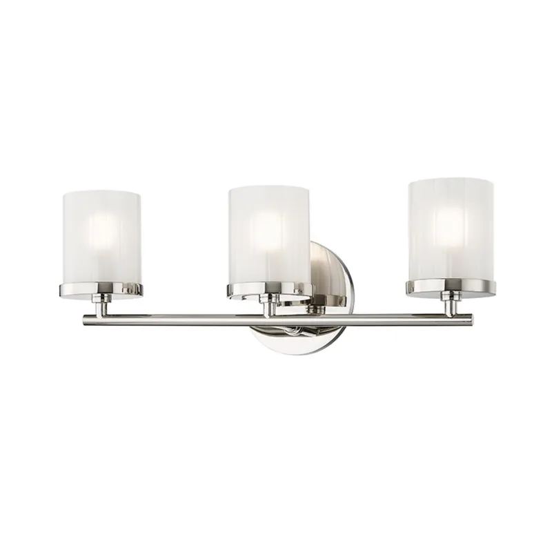 Ryan 3-Light Bath and Vanity in Polished Nickel 17.5W x 6.25H