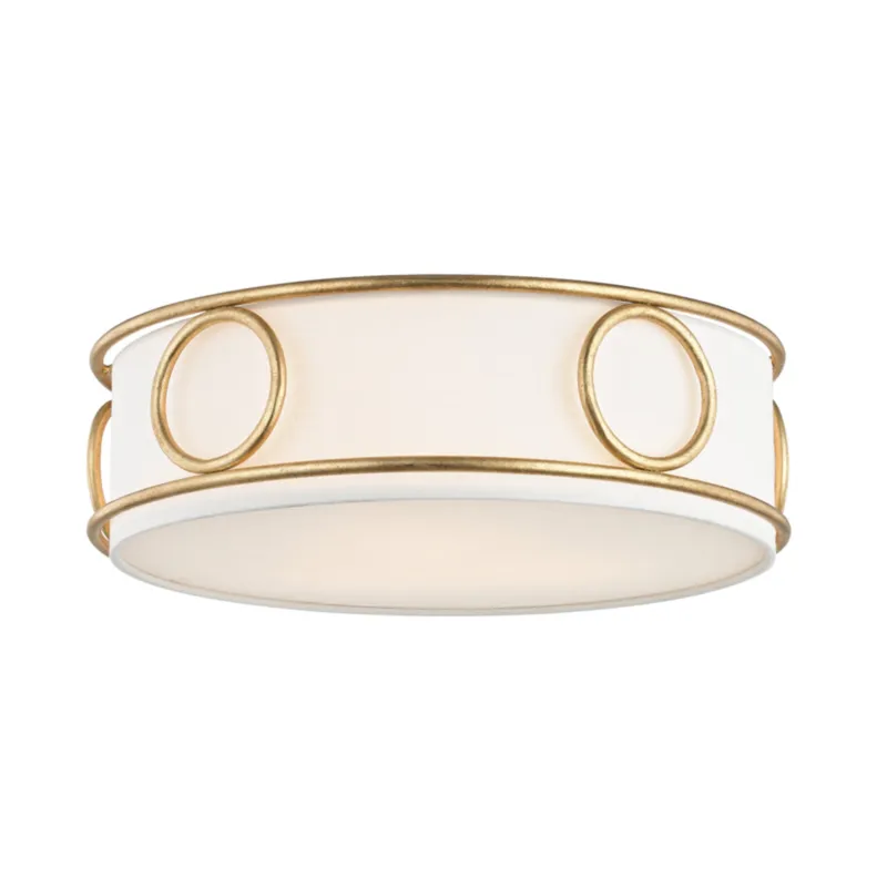Jade 3-Light Flush Mount in Gold Leaf 15.75W x 4.5H