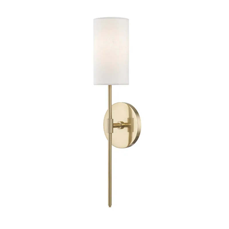 Olivia 1-Light Wall Sconce in Aged Brass 4.75W x 18.75H