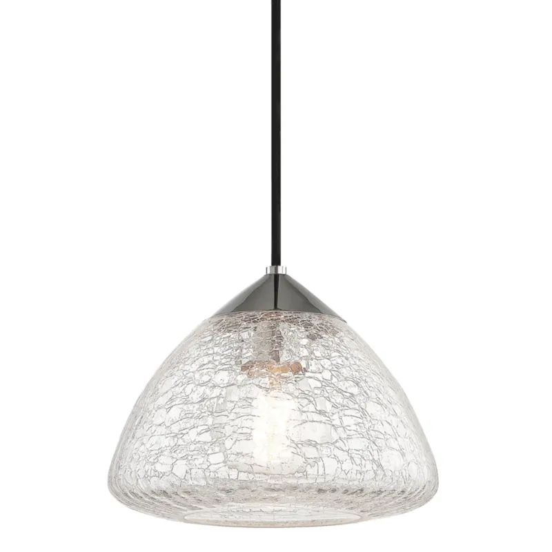 Maya 1-Light Pendant in Polished Nickel 9W x 7H
