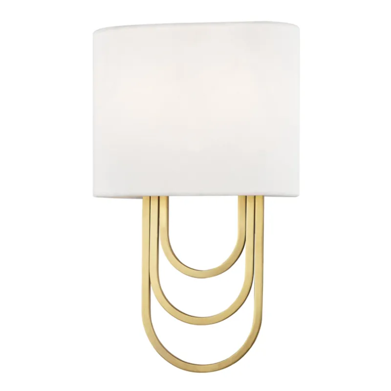 Farah 2-Light Wall Sconce in Aged Brass 8W x 13.5H