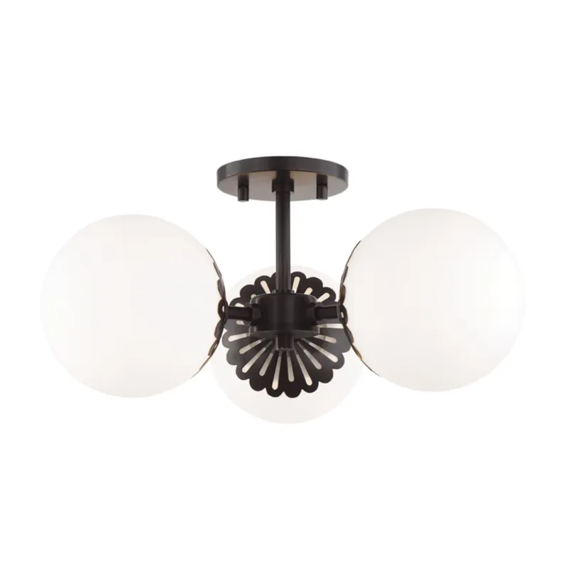 Paige 3-Light Semi Flush in Old Bronze 16.25W x 7.75H