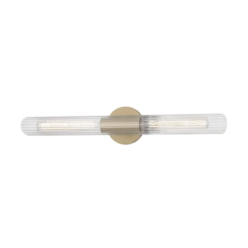 Cecily 2-Light Wall Sconce in Aged Brass 4.75W x 24.75H