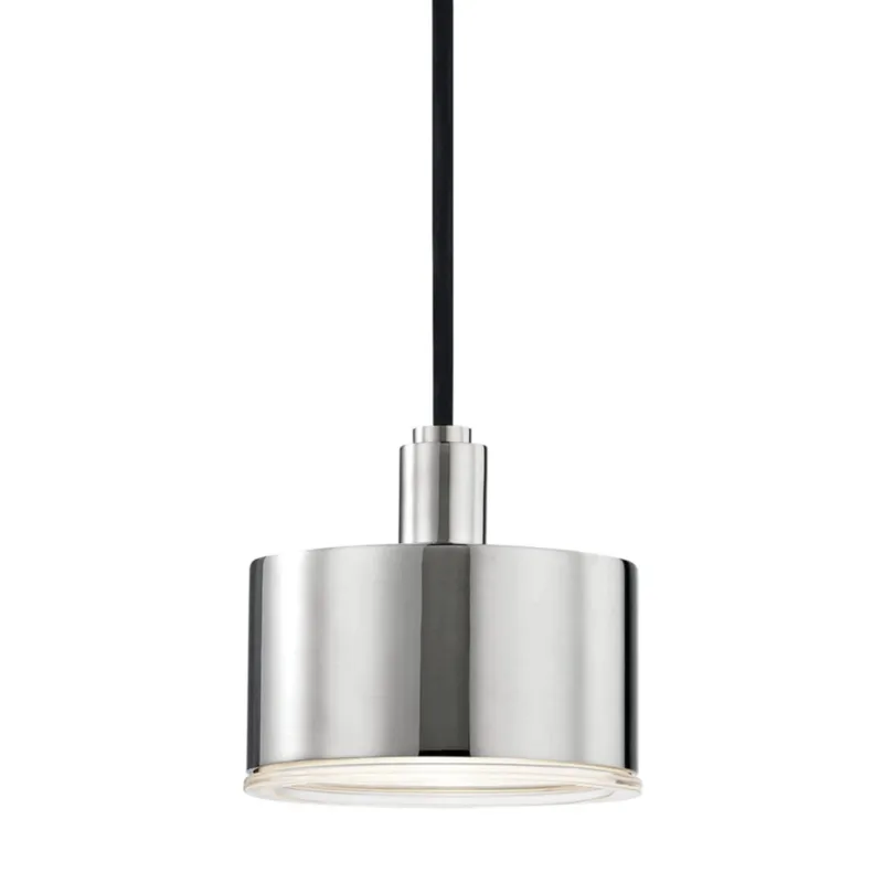 Nora 1-Light Pendant in Polished Nickel 5.25W x 5.25H
