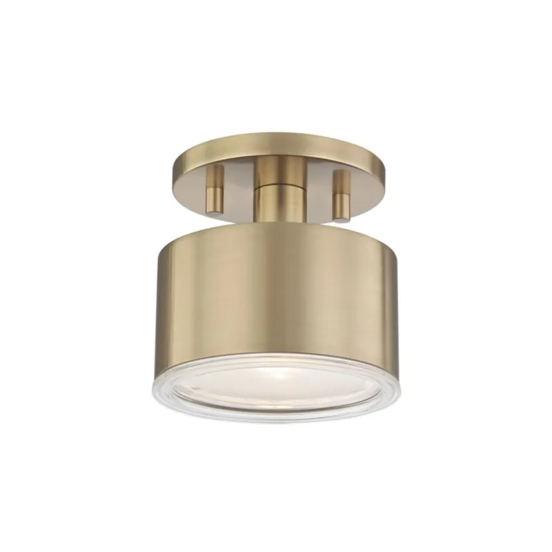Nora 1-Light Semi Flush in Aged Brass 5.25W x 5.25H