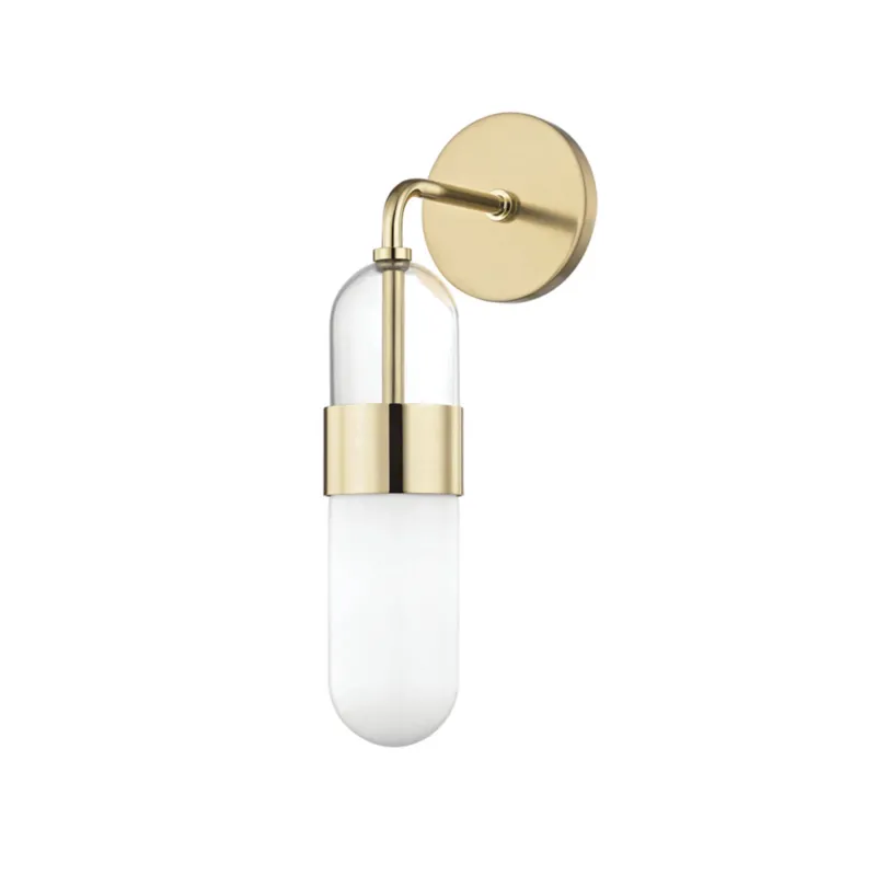 Emilia 1-Light Wall Sconce in Polished Brass 4.5W x 15H