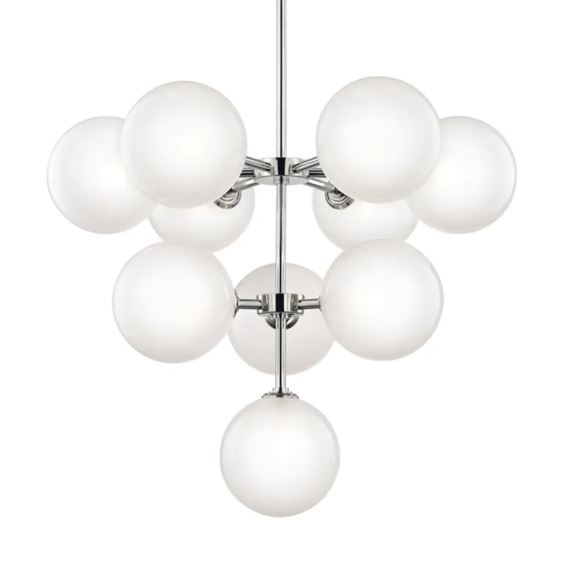 Ashleigh 10-Light Chandelier in Polished Nickel 29.75W x 25H
