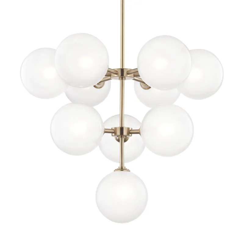 Ashleigh 10-Light Chandelier in Aged Brass 29.75W x 25H