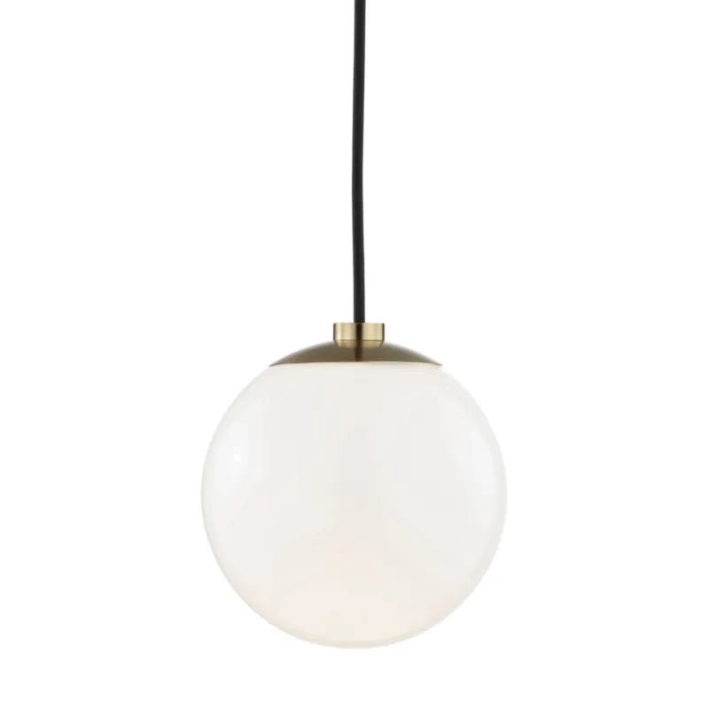 Stella 1-Light Pendant in Aged Brass 7W x 7.75H
