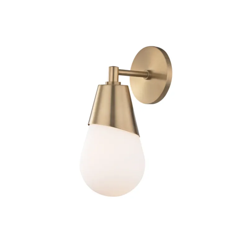 Cora 1-Light Wall Sconce in Aged Brass 5W x 11.75H