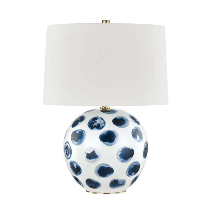 Blue Point 1-Light Table Lamp in White 16W x 22H