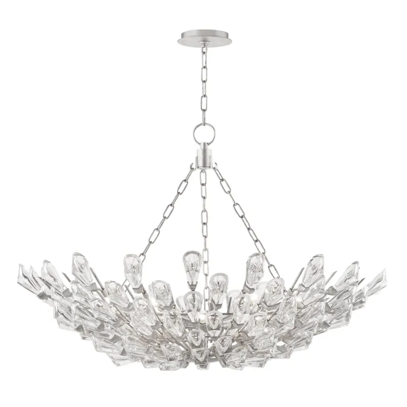 Tulip 12-Light Chandelier in Silver Leaf 39.5W x 24.75H
