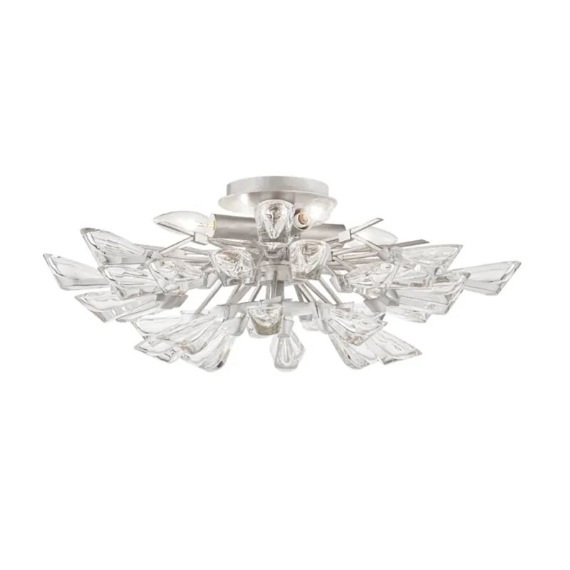 Tulip 4-Light Semi Flush in Silver Leaf 23.25W x 7H