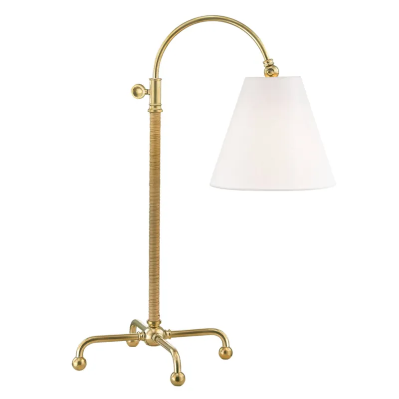 Curves No.1 1-Light Table Lamp in Aged Brass by Mark D. Sikes 18.5W x 30.5H