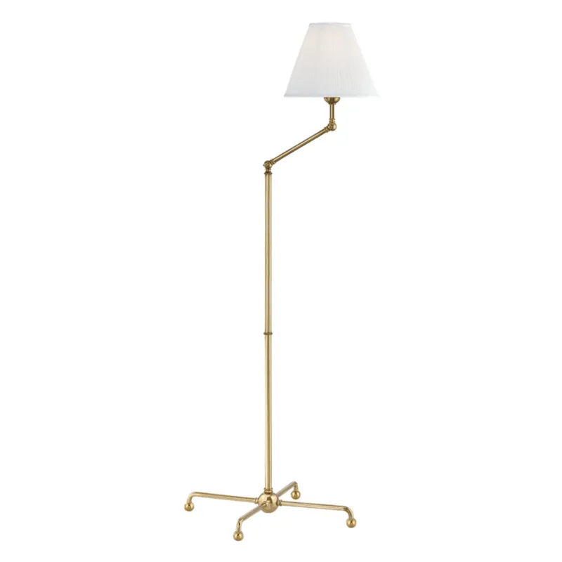 Classic No.1 1-Light Floor Lamp in Aged Brass by Mark D. Sikes 22.5W x 50.5H