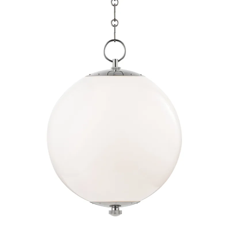 Sphere No.1 1-Light Pendant in Polished Nickel by Mark D. Sikes 16W x 20.75H