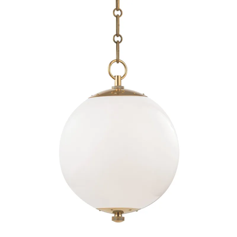 Sphere No.1 1-Light Pendant in Aged Brass by Mark D. Sikes 11.25W x 15.25H