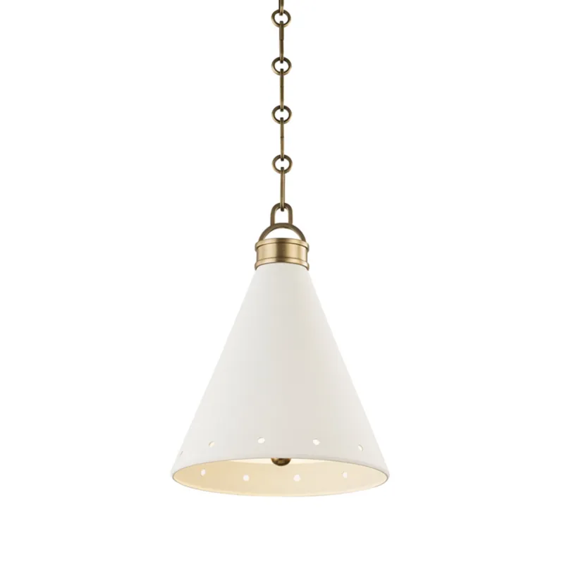 Plaster No.1 1-Light Pendant in Aged Brass by Mark D. Sikes 10W x 13H