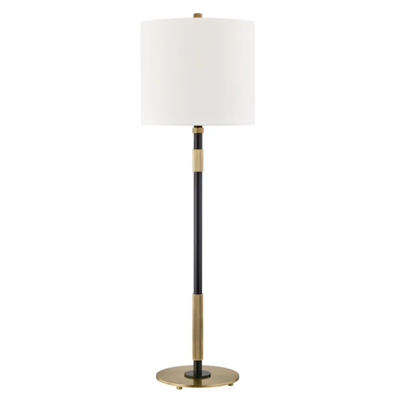 Bowery 1-Light Table Lamp in Aged Brass/Old Bronze 10W x 32.75H